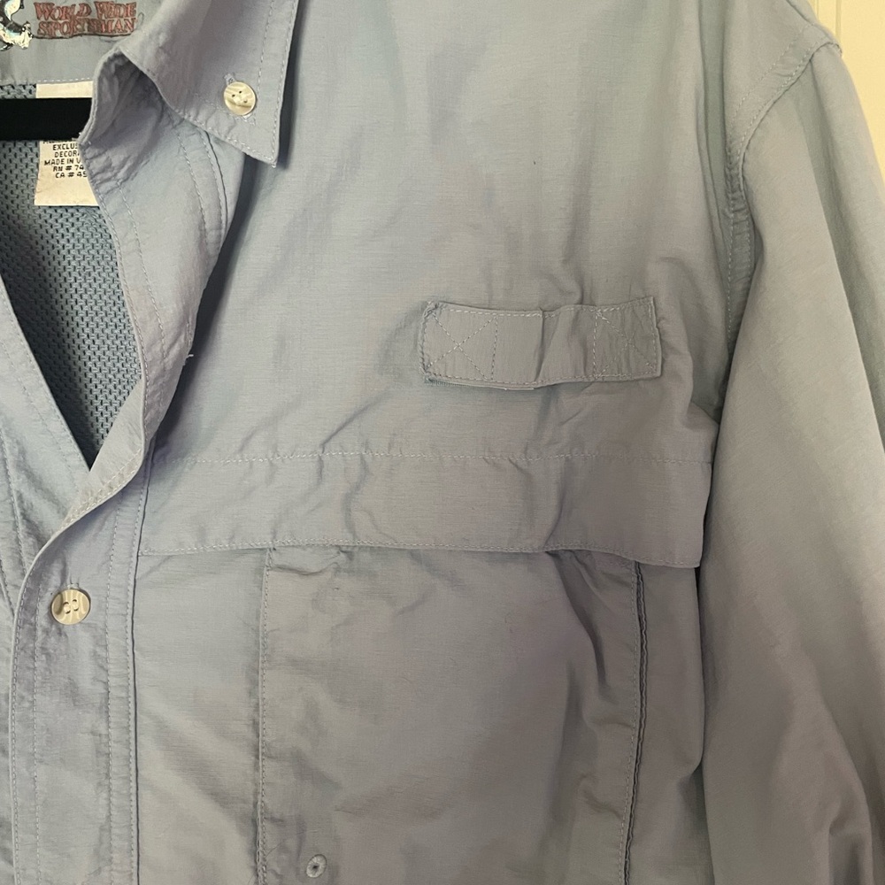 Sportsman Light Blue Button-Up Fishing Shirt - Picture 4 of 12